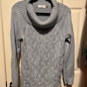 Calvin Klein Women's Light Gray Cowl Neck Sweater